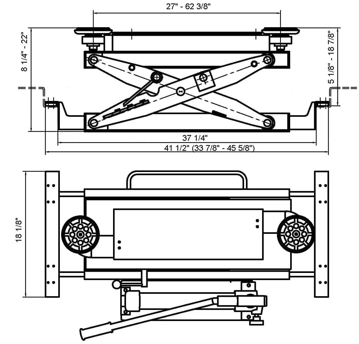 APlusLift MSJ-40 4,000LB Manual Operated Sliding Bridge Jack