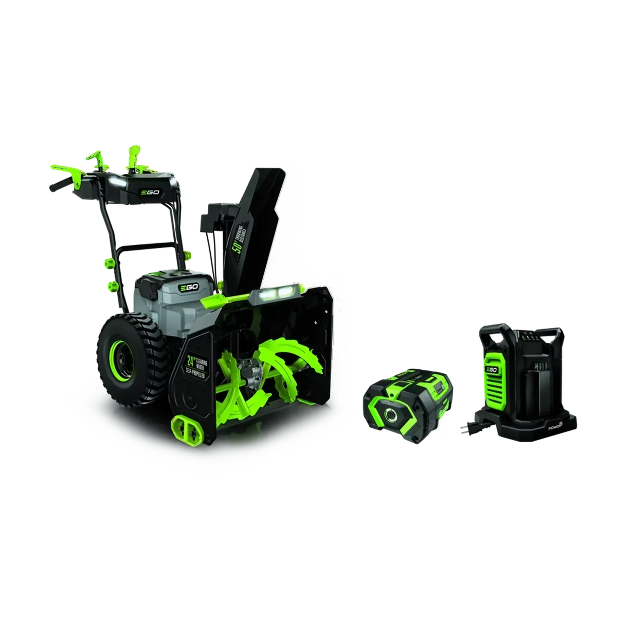 Ego Power+ Snow Blower 24″ Self-Propelled 2 Stage With Two 7.5 Ah Batteries