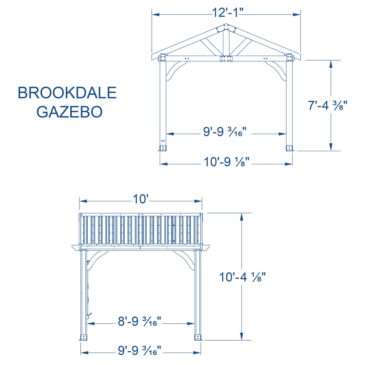 12x10 Brookdale Gazebo Medium Brown