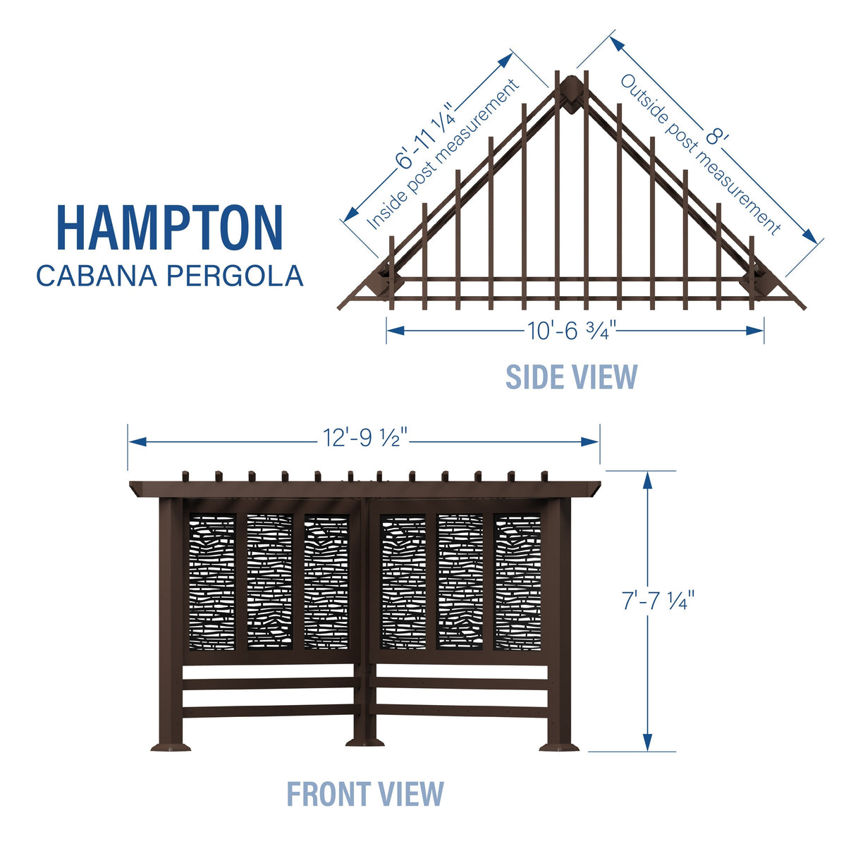 Hampton Traditional Steel Cabana Pergola