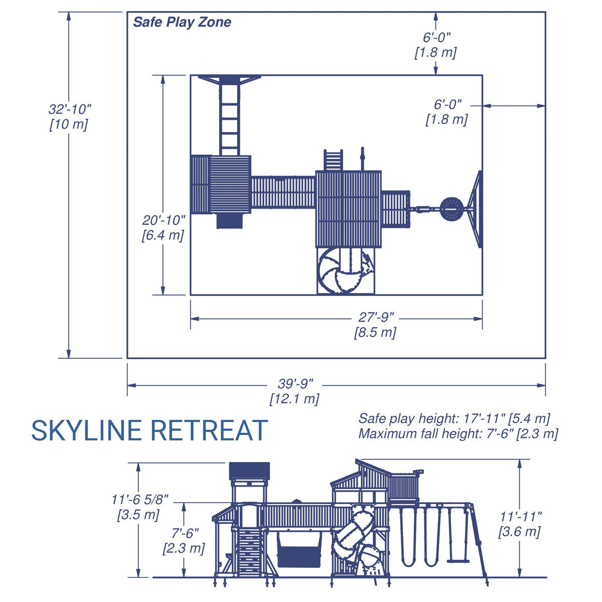 Skyline Retreat Wooden Swing Set