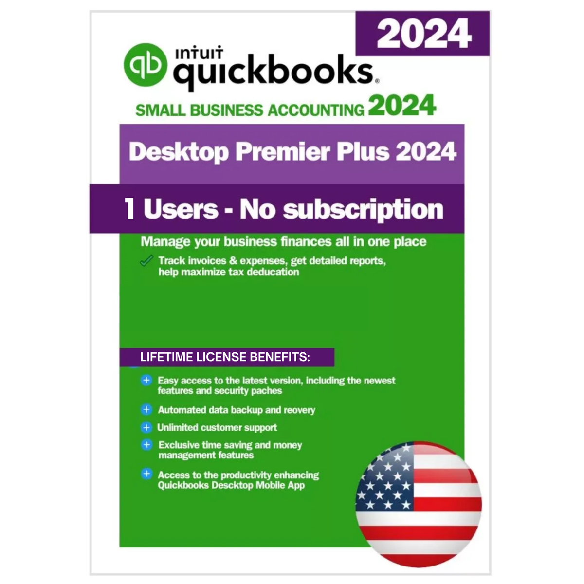 QuickBooks Desktop Premier 2024 Lifetime Activation | USA Version (1 User)