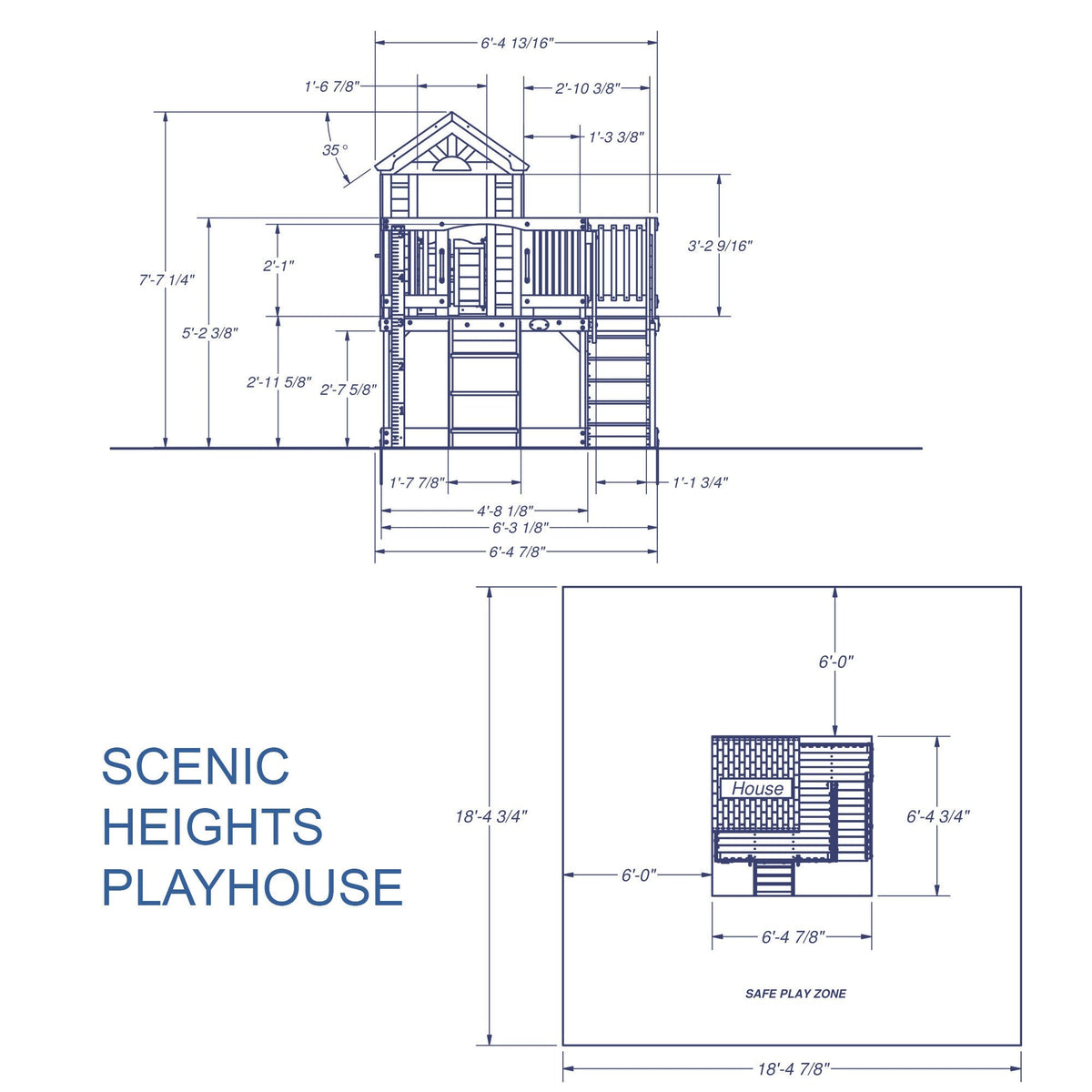 Scenic Heights Wooden Playhouse