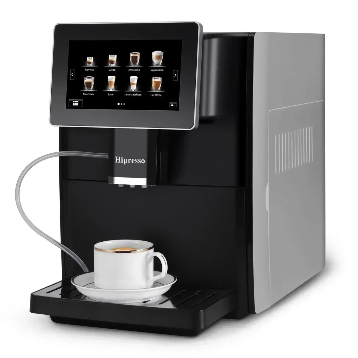 Hipresso Programmable Super automatic Espresso Coffee Machine with Large 7 inches HD TFT Display for Brewing
