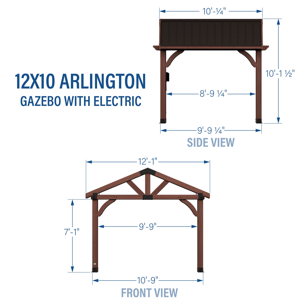 12x10 Arlington Gazebo with Electric