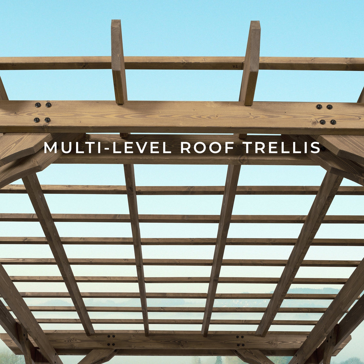 12x10 Fairhaven Pergola Rustic Finish