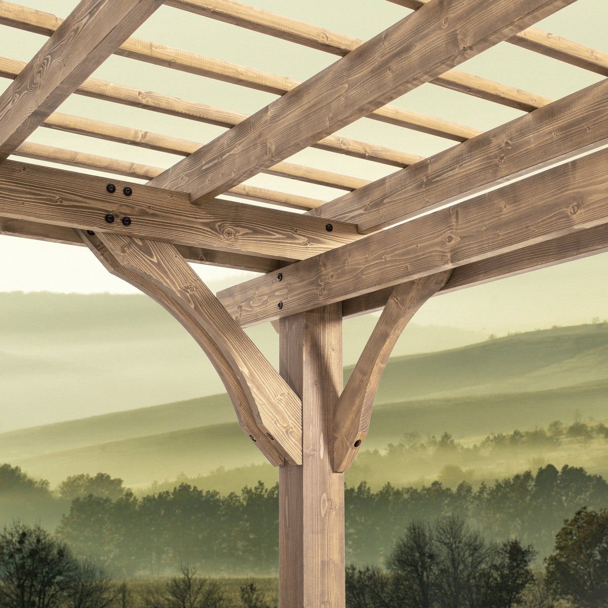 14x10 Fairhaven Pergola Rustic Finish