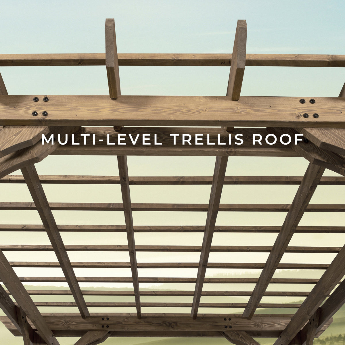 14x10 Fairhaven Pergola Rustic Finish