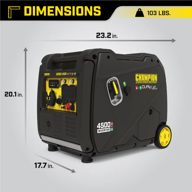 Champion 4500 watt portable dual fuel inverter generator