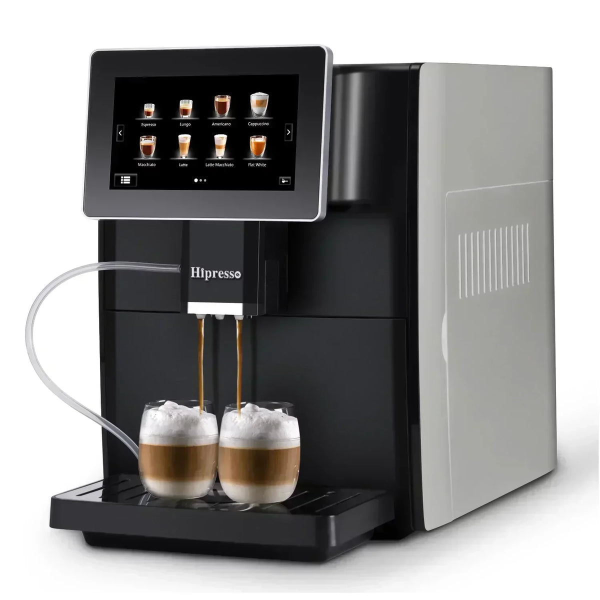 Hipresso Programmable Super automatic Espresso Coffee Machine with Large 7 inches HD TFT Display for Brewing