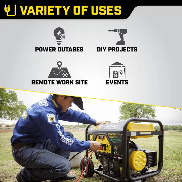 Champion Power Equipment 10,000/8,000 Watt Dual Fuel Portable Generator with Electric Start