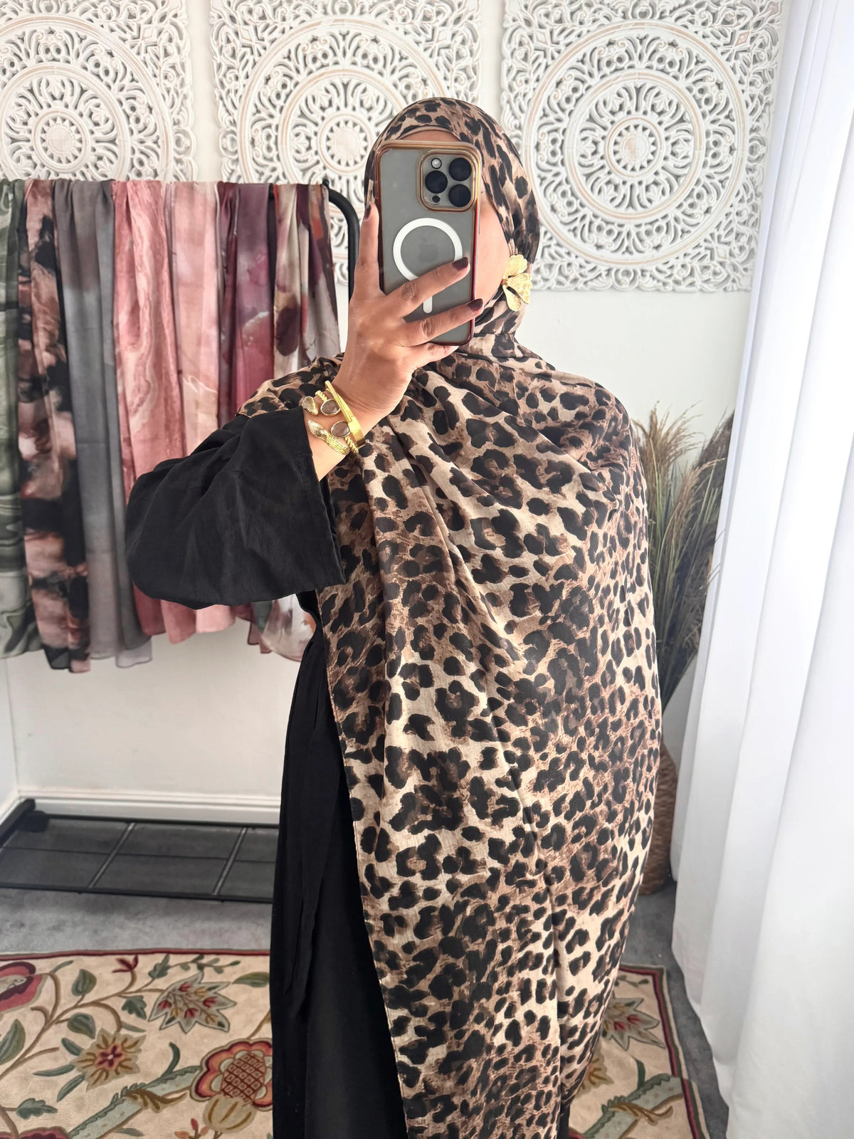 Water coloured Modal Printed Lepoard Hijab