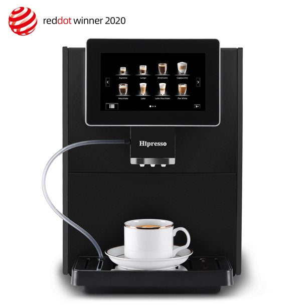 Hipresso Programmable Super automatic Espresso Coffee Machine with Large 7 inches HD TFT Display for Brewing