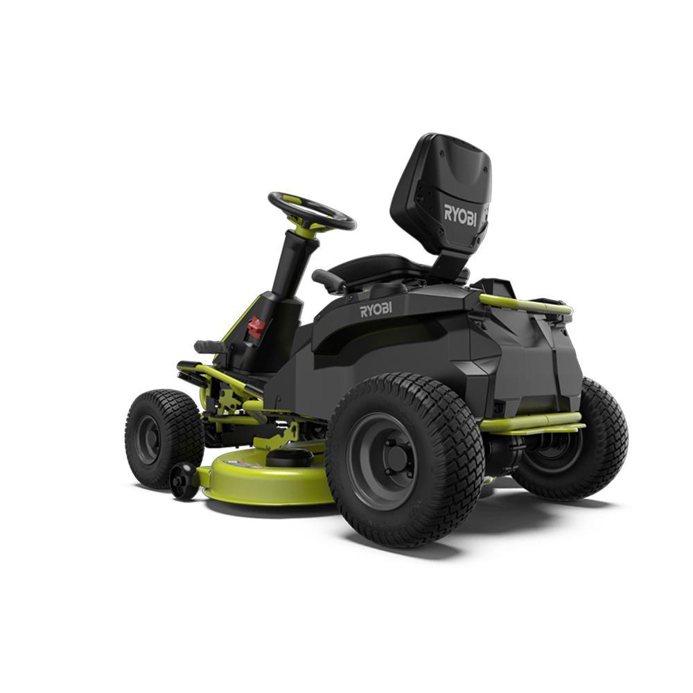 RYOBI 38 in. 100Ah Battery Electric Rear Engine Riding Lawn Mower and Bagging Kit
