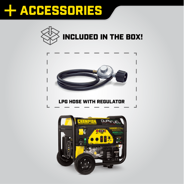 Champion Power Equipment 10,000/8,000 Watt Dual Fuel Portable Generator with Electric Start