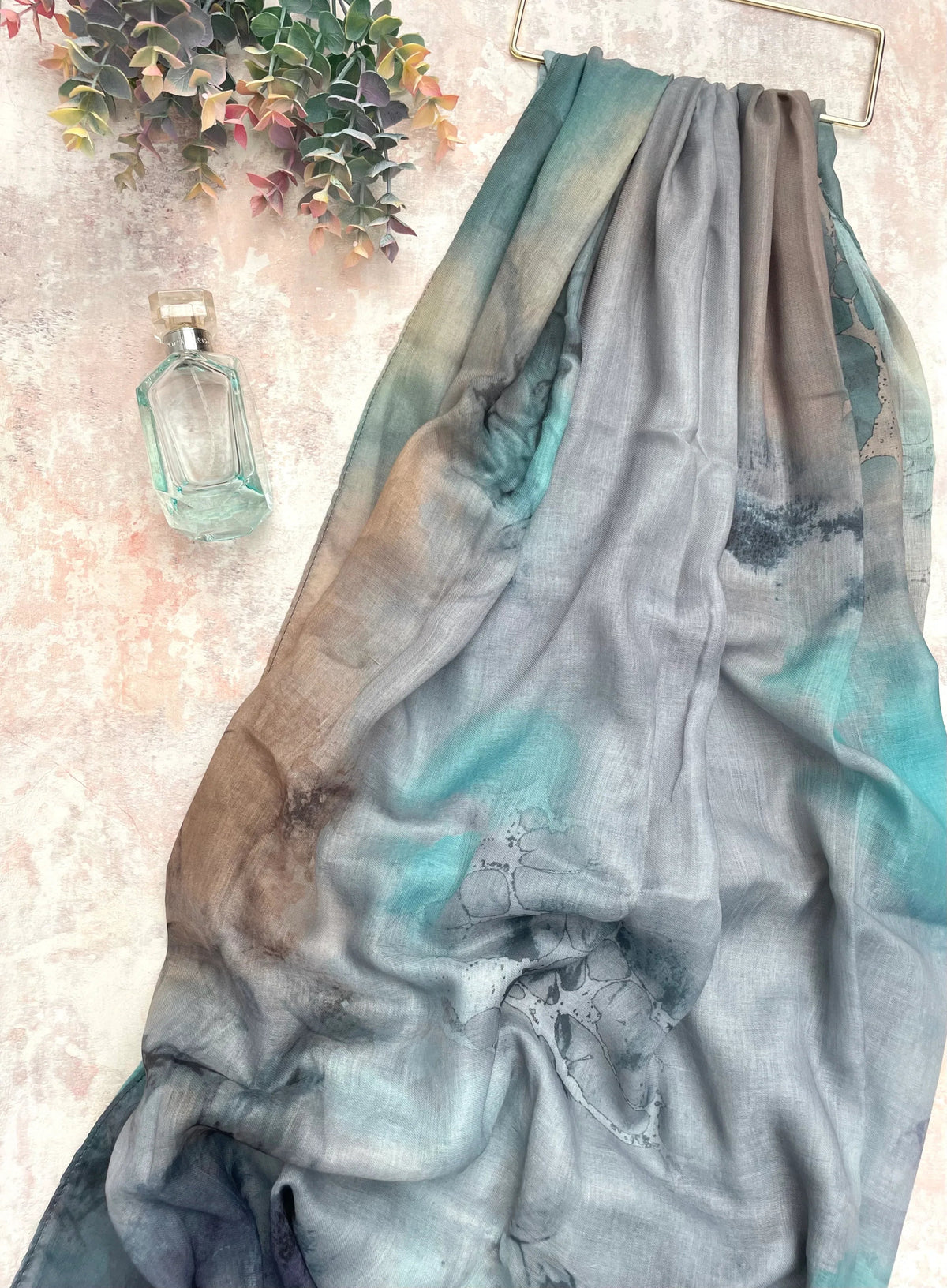 Water coloured Modal Printed Sea Ripple Hijab
