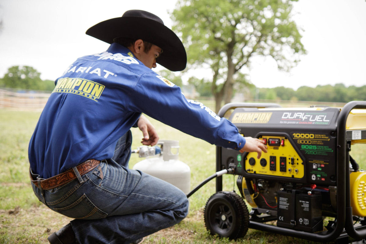Champion Power Equipment 10,000/8,000 Watt Dual Fuel Portable Generator with Electric Start