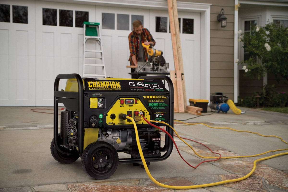 Champion Power Equipment 10,000/8,000 Watt Dual Fuel Portable Generator with Electric Start