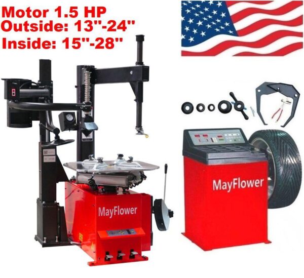 1.5 HP Automatic Tire Changer Wheel Balancer Combo 980 800 with 300 Assist Arm