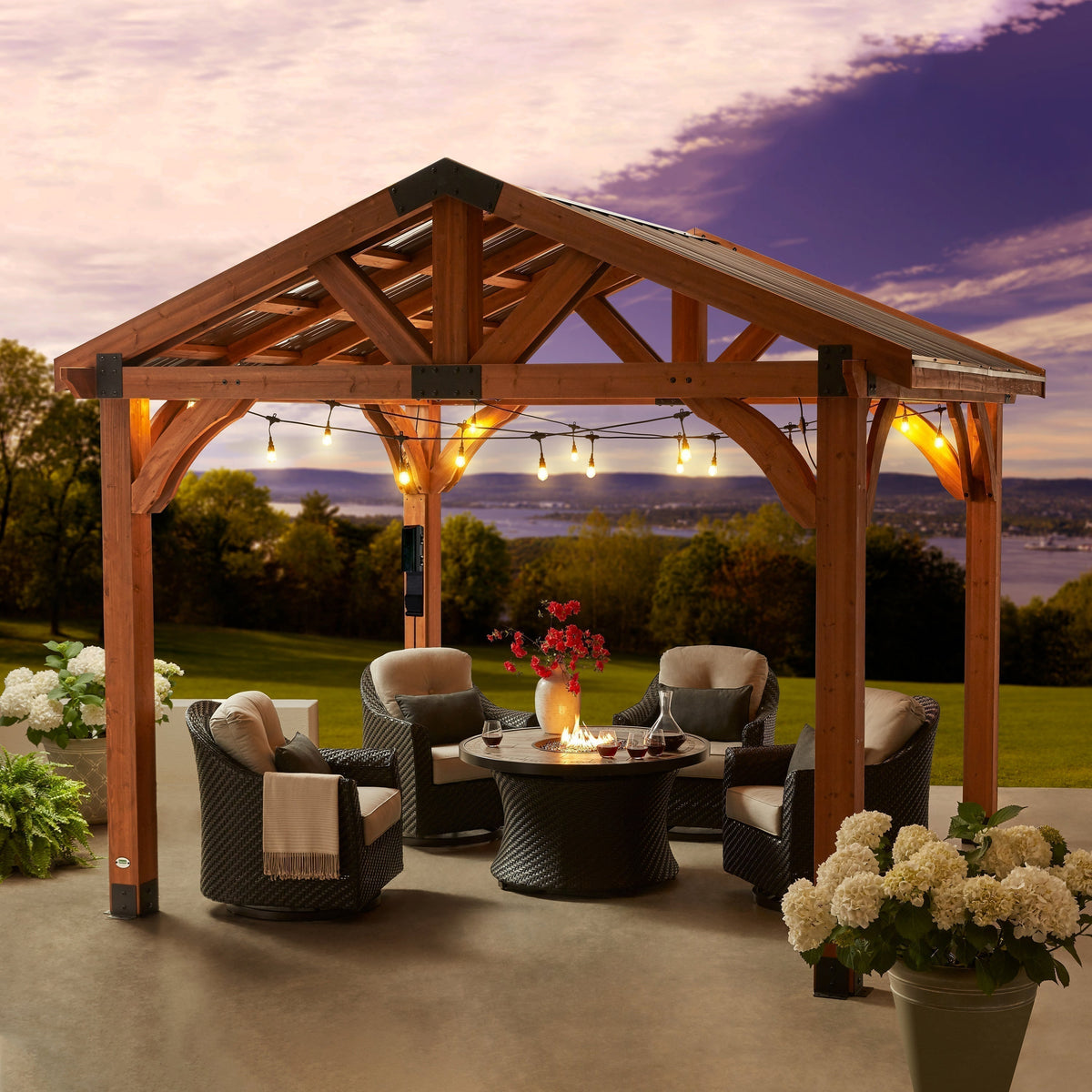 12x10 Brookdale Gazebo Medium Brown