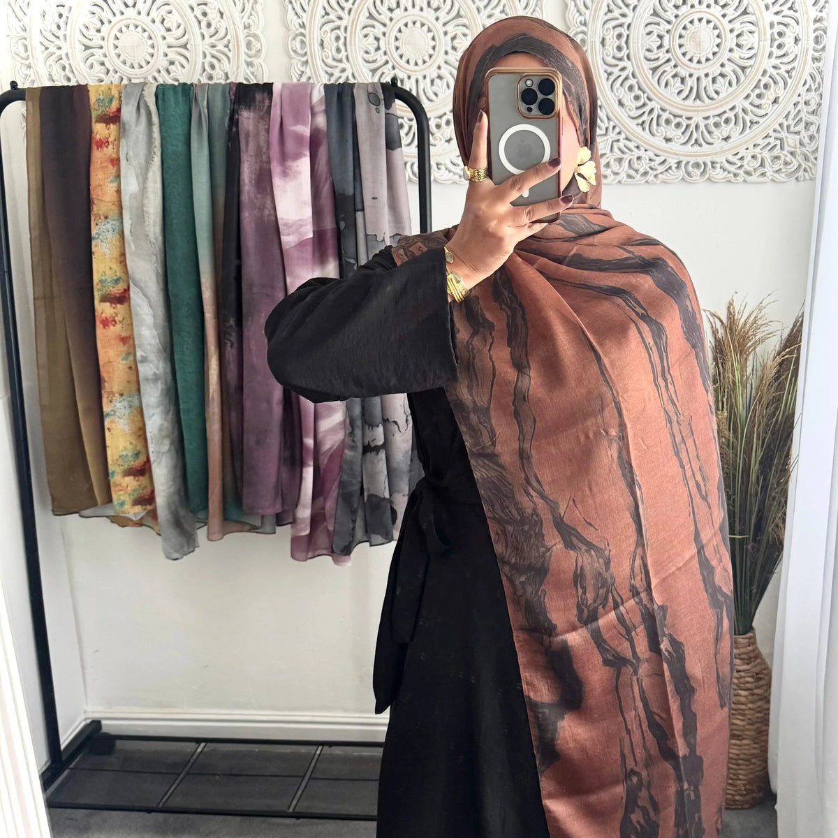 Water coloured Modal Printed Saddle Hijab