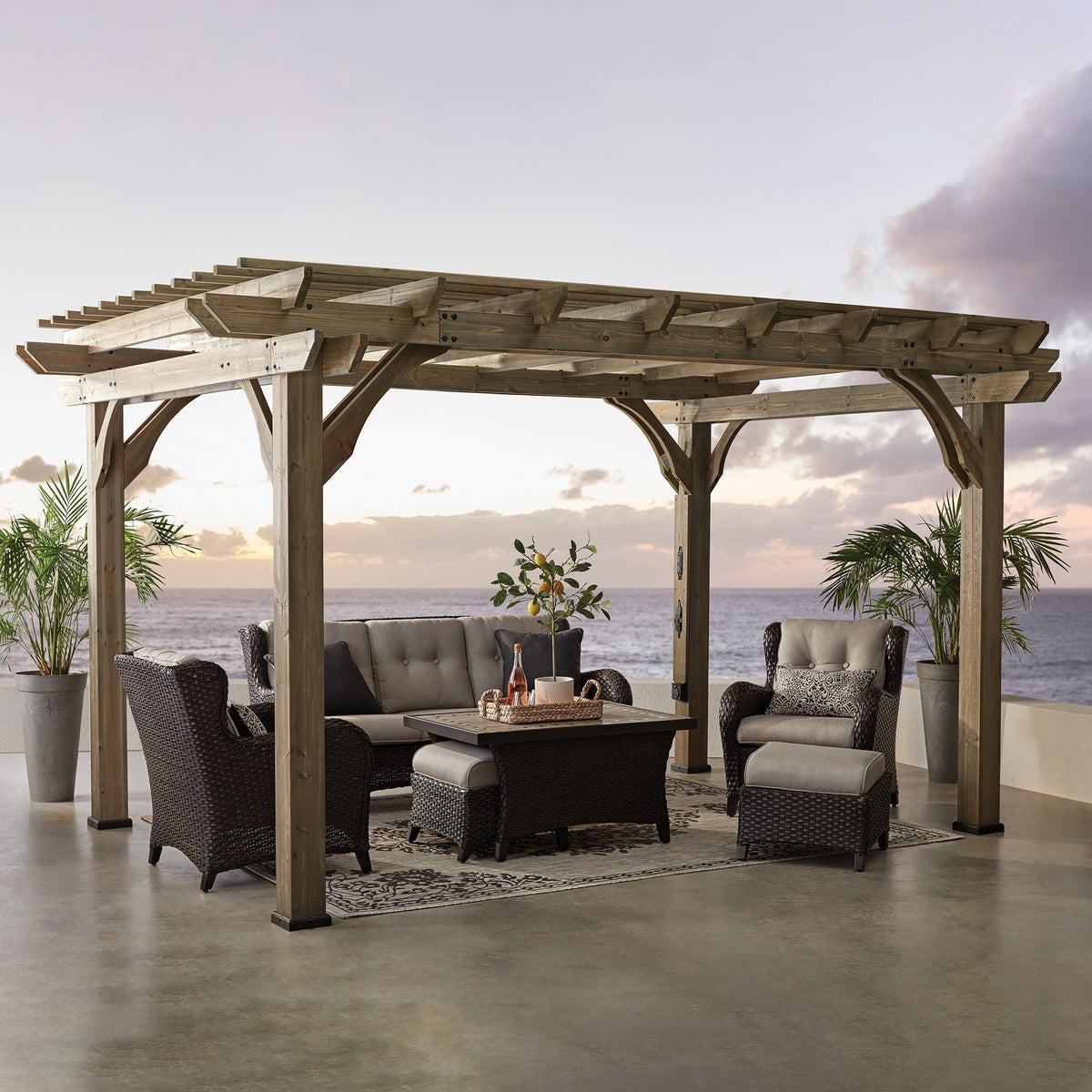 Backyard Discovery Somerville 14′ x 10′ Cedar Pergola with Electric