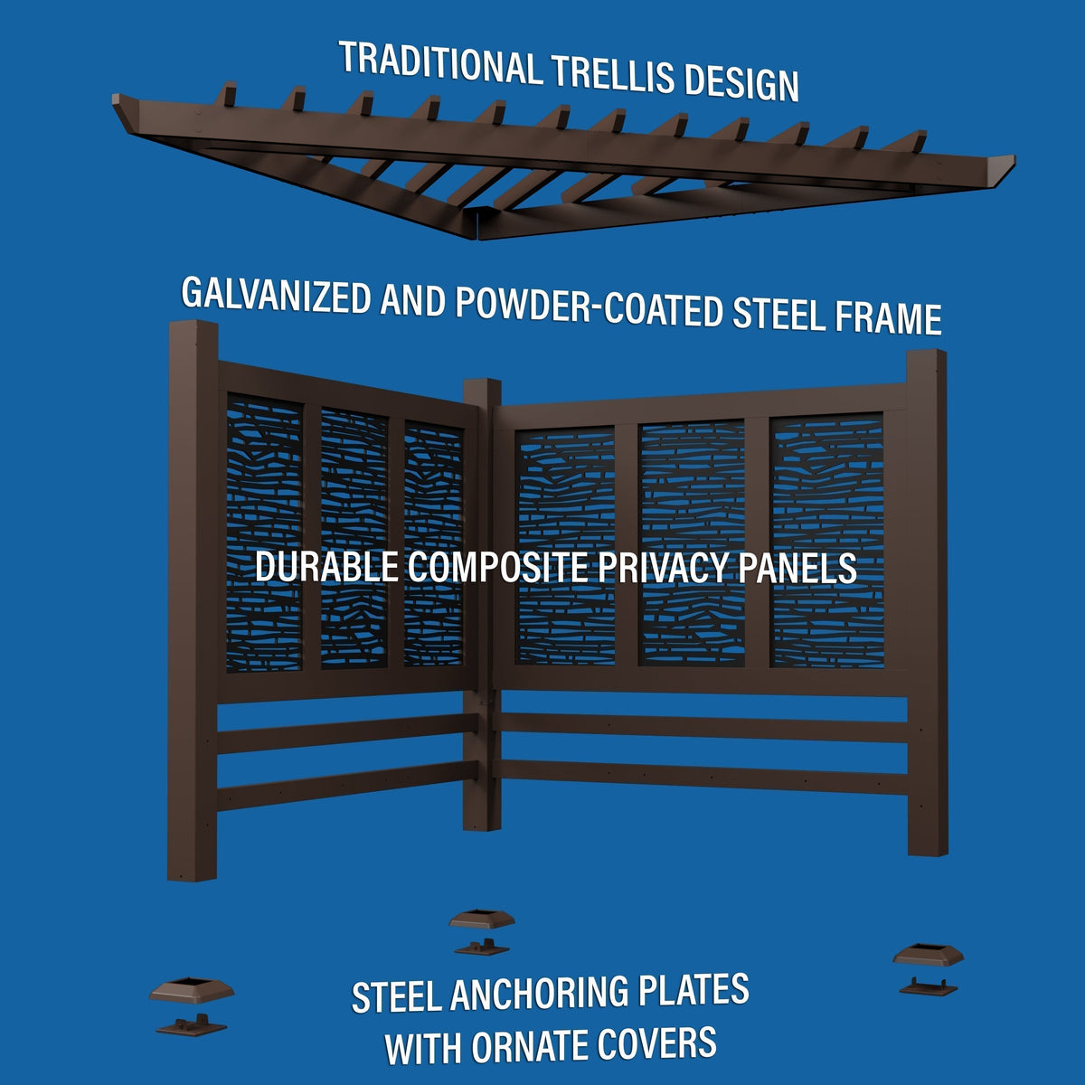 Hampton Traditional Steel Cabana Pergola