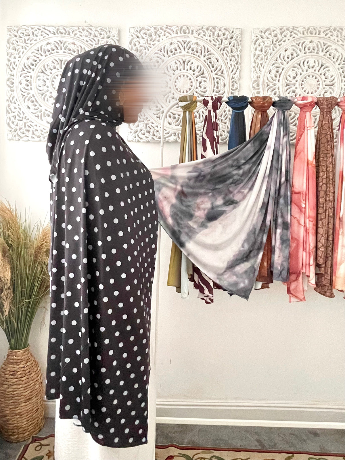 Built in 1pc Fatimah nida prayer plain light weight abaya set - one size