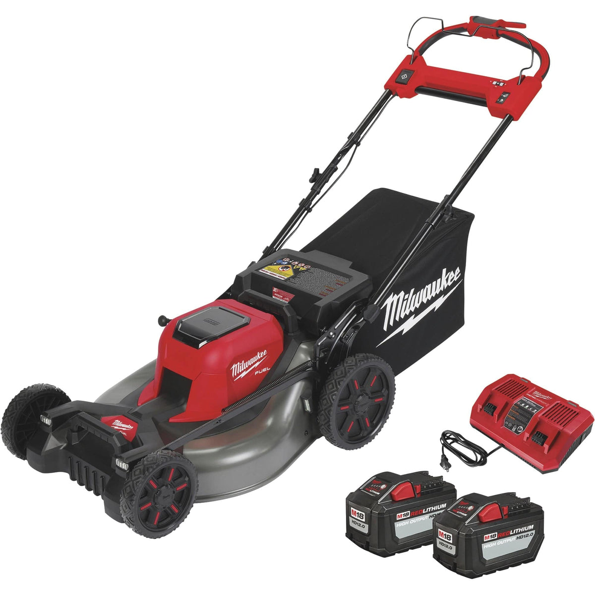Milwaukee M18 FUEL Self-Propelled Dual Battery Cordless Lawn Mower Kit — 21in.