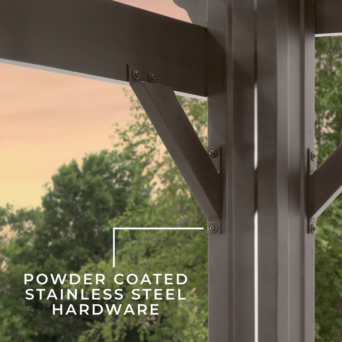 14x12 Ashford Traditional Steel Pergola With Sail Shade Soft Canopy