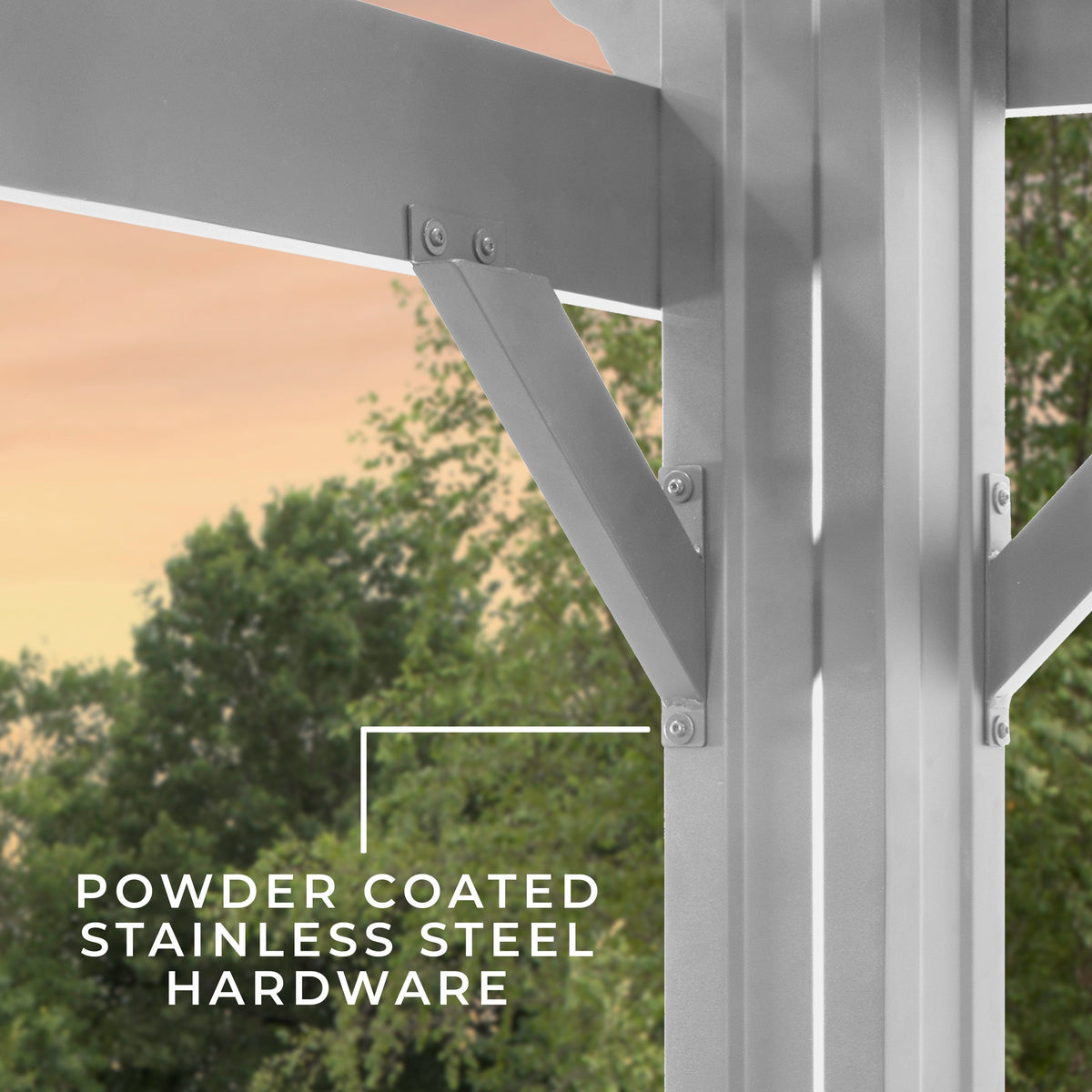 16x12 Hawthorne Traditional Steel Pergola With Sail Shade Soft Canopy