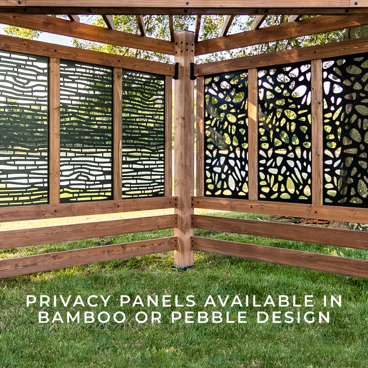 Tuscany Cabana Pergola with Conversation Seating - Bamboo Panels