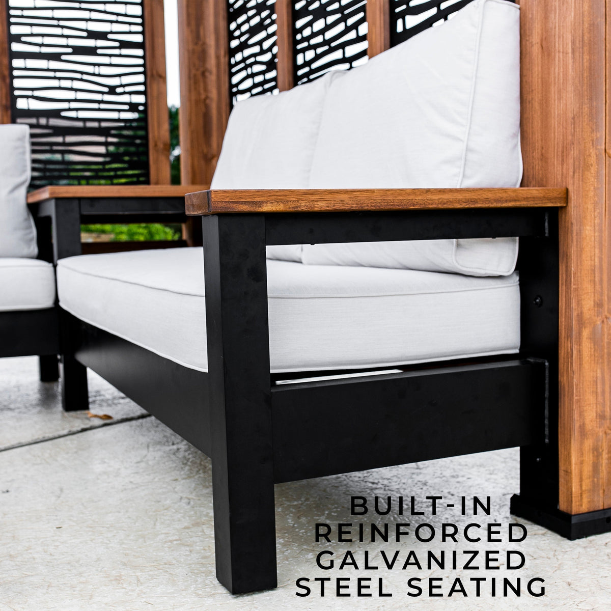 Tuscany Cabana Pergola with Conversation Seating - Bamboo Panels