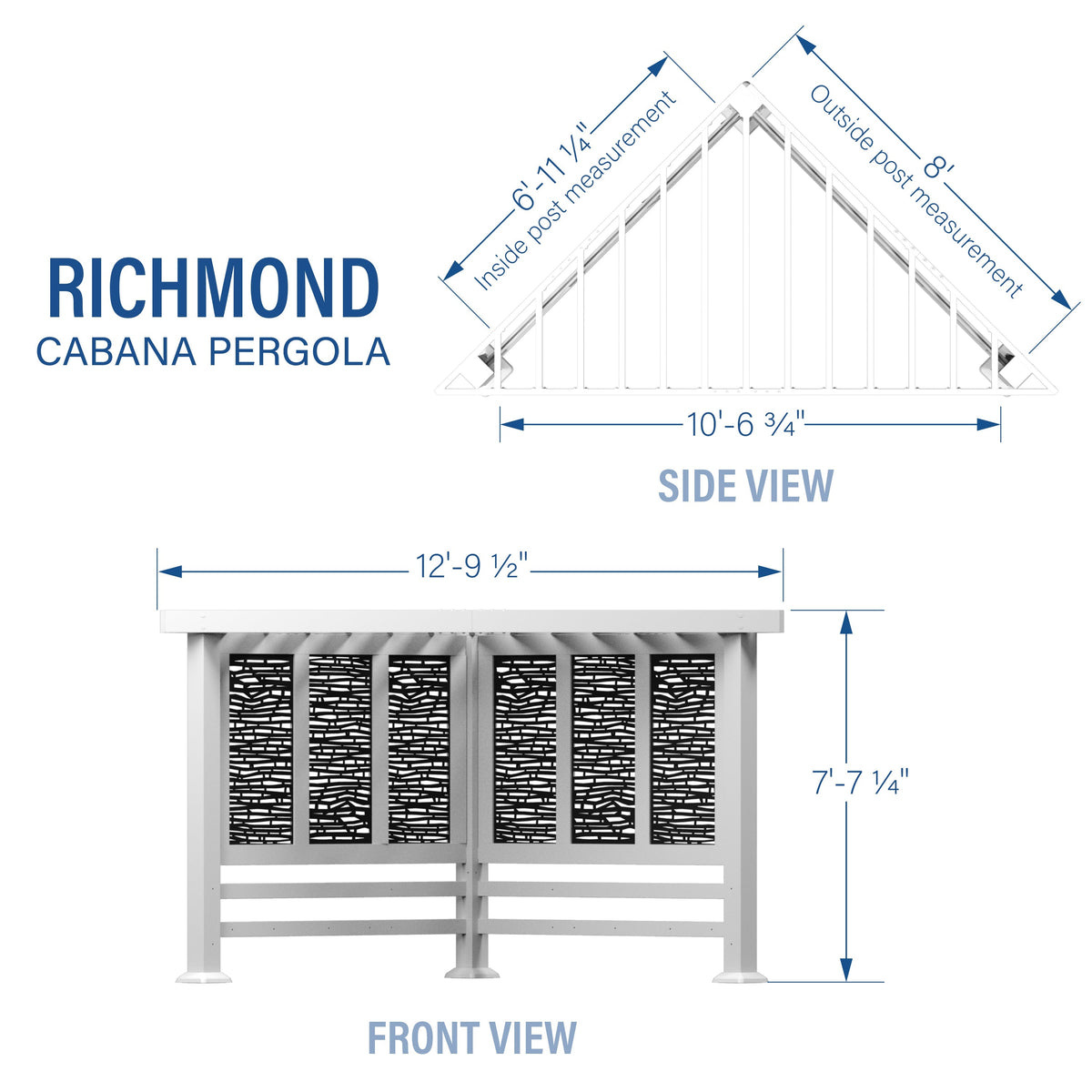 Richmond Modern Steel Cabana Pergola