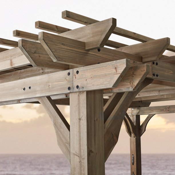 Backyard Discovery Somerville 14′ x 10′ Cedar Pergola with Electric