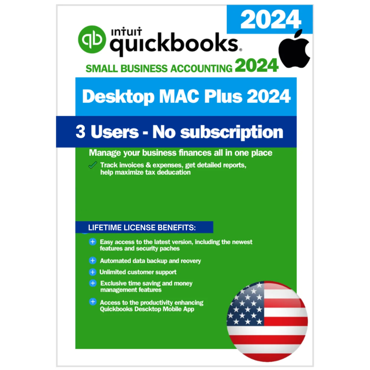 QuickBooks Plus for MacOS 2024 | lifetime subscription | USA Version